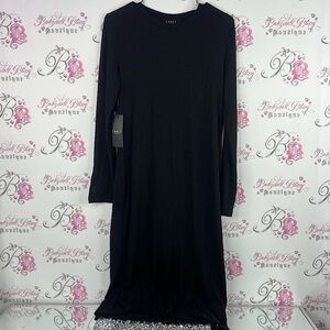 Chalc dress long sleeves maxi Chic Black Long Sleeve Dress